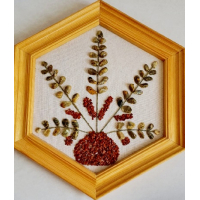 Wandversiering met halfedelstenen en/of edelstenen